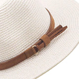 Maxbell Wide Brim Sun Hat Panama Sunhats Straw Hats for Vacation Outdoor Summer White