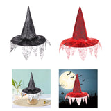 Maxbell Halloween Witch Hats Party Cosplay Accessories Costume Adult Spider Printed Black