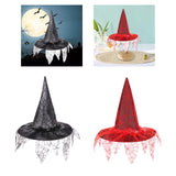 Maxbell Halloween Witch Hats Party Cosplay Accessories Costume Adult Spider Printed Black