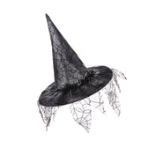 Maxbell Halloween Witch Hats Party Cosplay Accessories Costume Adult Spider Printed Black