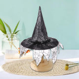 Maxbell Halloween Witch Hats Party Cosplay Accessories Costume Adult Spider Printed Black