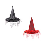 Maxbell Halloween Witch Hats Party Cosplay Accessories Costume Adult Spider Printed Black