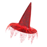 Maxbell Halloween Witch Hats Party Cosplay Accessories Costume Adult Spider Printed Red