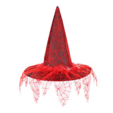 Maxbell Halloween Witch Hats Party Cosplay Accessories Costume Adult Spider Printed Red