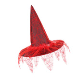 Maxbell Halloween Witch Hats Party Cosplay Accessories Costume Adult Spider Printed Red