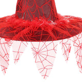 Maxbell Halloween Witch Hats Party Cosplay Accessories Costume Adult Spider Printed Red