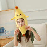 Maxbell Cute Fruits Banana Hat Costume Headgear for Adults Christmas Halloween