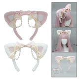 Maxbell Ear Hair Band Photo Props Headdress for Birthday Dress up Festival Pink