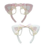 Maxbell Ear Hair Band Photo Props Headdress for Birthday Dress up Festival Pink