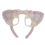 Maxbell Ear Hair Band Photo Props Headdress for Birthday Dress up Festival Pink