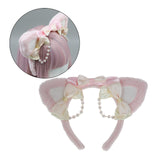 Maxbell Ear Hair Band Photo Props Headdress for Birthday Dress up Festival Pink