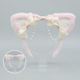 Maxbell Ear Hair Band Photo Props Headdress for Birthday Dress up Festival Pink