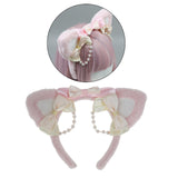 Maxbell Ear Hair Band Photo Props Headdress for Birthday Dress up Festival Pink