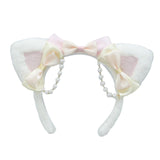 Maxbell Ear Hair Band Photo Props Headdress for Birthday Dress up Festival White