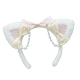 Maxbell Ear Hair Band Photo Props Headdress for Birthday Dress up Festival White