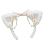 Maxbell Ear Hair Band Photo Props Headdress for Birthday Dress up Festival White