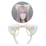 Maxbell Ear Hair Band Photo Props Headdress for Birthday Dress up Festival White