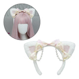 Maxbell Ear Hair Band Photo Props Headdress for Birthday Dress up Festival White