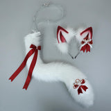 Maxbell Faux Fur Ears and Tail Set Adjustable for Women Girls Props Cosplay Party