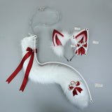 Maxbell Faux Fur Ears and Tail Set Adjustable for Women Girls Props Cosplay Party