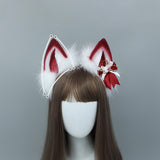 Maxbell Faux Fur Ears and Tail Set Adjustable for Women Girls Props Cosplay Party