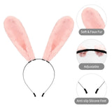 Maxbell Long Bunny Ears Headband Headdress for Anime Cosplay Dress up Festival Pink