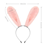 Maxbell Long Bunny Ears Headband Headdress for Anime Cosplay Dress up Festival Pink