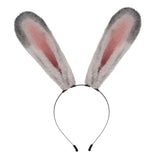 Maxbell Long Bunny Ears Headband Headdress for Anime Cosplay Dress up Festival Grey