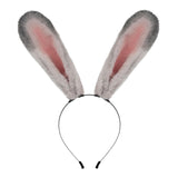 Maxbell Long Bunny Ears Headband Headdress for Anime Cosplay Dress up Festival Grey
