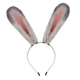 Maxbell Long Bunny Ears Headband Headdress for Anime Cosplay Dress up Festival Grey