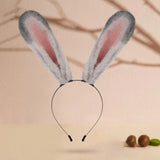 Maxbell Long Bunny Ears Headband Headdress for Anime Cosplay Dress up Festival Grey