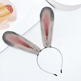 Maxbell Long Bunny Ears Headband Headdress for Anime Cosplay Dress up Festival Grey