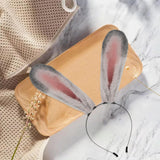 Maxbell Long Bunny Ears Headband Headdress for Anime Cosplay Dress up Festival Grey