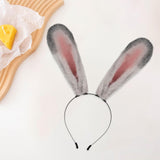 Maxbell Long Bunny Ears Headband Headdress for Anime Cosplay Dress up Festival Grey