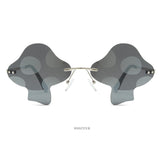 Maxbell Fashion Sunglasses Sun Glasses Sun Protection Rimless for Party Photo Props Gray