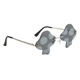 Maxbell Fashion Sunglasses Sun Glasses Sun Protection Rimless for Party Photo Props Gray