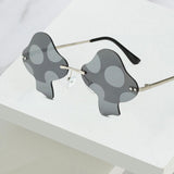 Maxbell Fashion Sunglasses Sun Glasses Sun Protection Rimless for Party Photo Props Gray