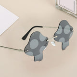 Maxbell Fashion Sunglasses Sun Glasses Sun Protection Rimless for Party Photo Props Gray