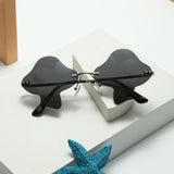 Maxbell Fashion Sunglasses Sun Glasses Sun Protection Rimless for Party Photo Props Gray