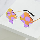 Maxbell Fashion Sunglasses Sun Glasses Sun Protection Rimless for Party Photo Props Multi Color