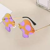Maxbell Fashion Sunglasses Sun Glasses Sun Protection Rimless for Party Photo Props Multi Color