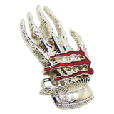 Maxbell Antique Skeleton Hand Belt Buckle Rock Knight Jeans Accessories for Gifts red