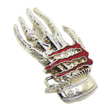 Maxbell Antique Skeleton Hand Belt Buckle Rock Knight Jeans Accessories for Gifts red