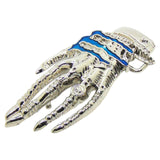 Maxbell Antique Skeleton Hand Belt Buckle Rock Knight Jeans Accessories for Gifts blue