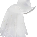 Maxbell Cowgirl Hats with Veil Girls Costume Women Cowboy Hat for Bridal Wedding