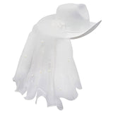 Maxbell Cowgirl Hats with Veil Girls Costume Women Cowboy Hat for Bridal Wedding