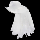 Maxbell Cowgirl Hats with Veil Girls Costume Women Cowboy Hat for Bridal Wedding