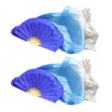Maxbell 2Pcs Belly Dance Fan Veils 1.8M Performance Dancer Practice Dance Props