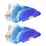 Maxbell 2Pcs Belly Dance Fan Veils 1.8M Performance Dancer Practice Dance Props