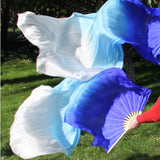 Maxbell 2Pcs Belly Dance Fan Veils 1.8M Performance Dancer Practice Dance Props